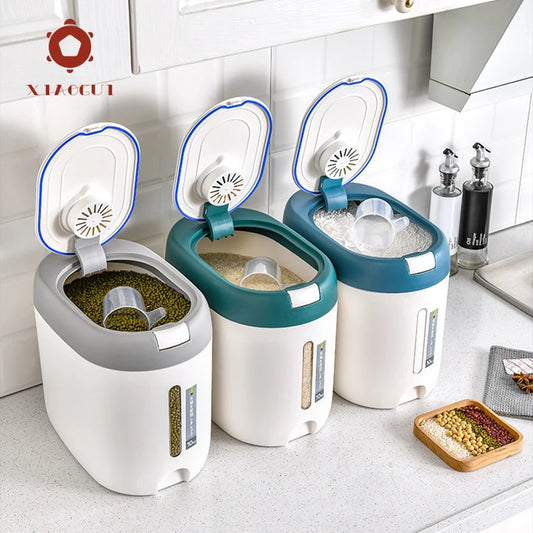 XIAOGUI 5KG/10KG Rice Dispenser - Kitchen Organizer & Storage Container, Cereal Jar for Home, Food Storage Box