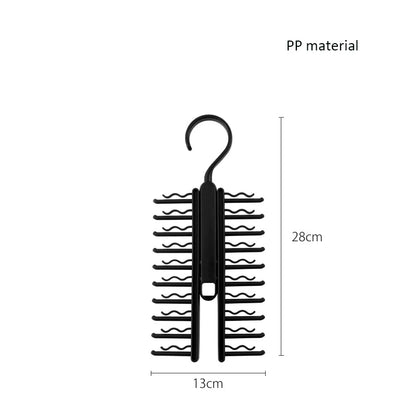 360° Rotating Multi-Functional Plastic Hanger — Adjustable Home Rack for Belts, Scarves & 20 Ties