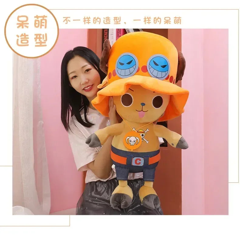 35-70cm One Piece Tony Tony Chopper Plush Doll – Soft Anime Figure, Bedroom Decoration, Sleeping Pillow & Kids Xmas Gift Toy