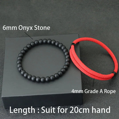 Men’s Fashion Bracelet Set – 2pcs Adjustable Red Thread Lucky Bracelets, Gifts for Him