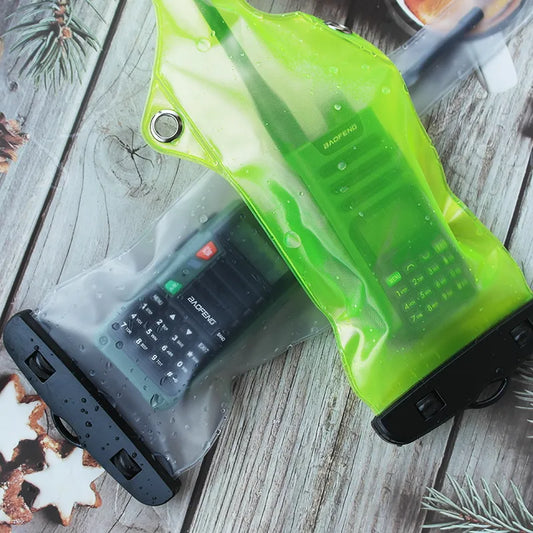 Waterproof Walkie Talkie Case - Quansheng UVK5(8) IP67 Rainproof Pouch for Motorola, Baofeng UV-5R, BF-888S & Mobile Phones