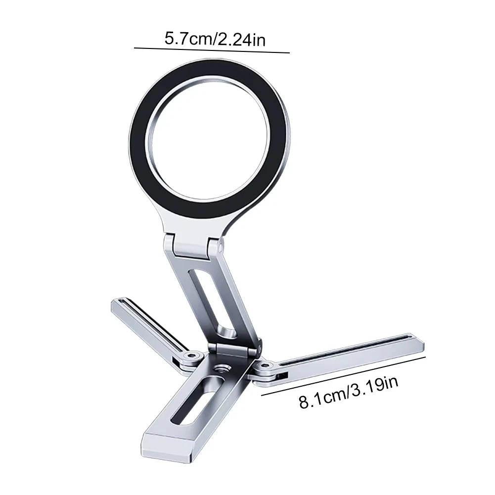 Foldable Magnetic Phone Stand - Portable MagSafe Tripod Mount for iPhone, Samsung & Xiaomi