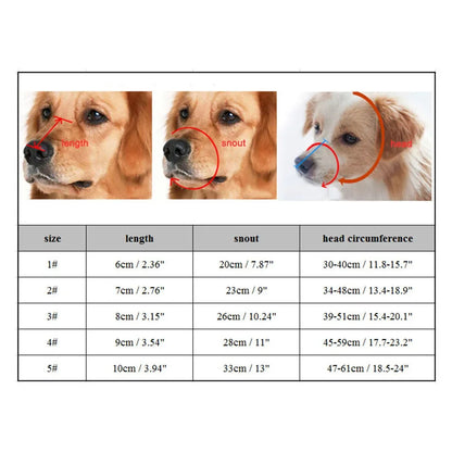 Soft Silicone Dog Muzzle: Breathable Basket Muzzles for Small, Medium, Large, and X-Large Dogs - Stop Biting, Barking, Chewing
