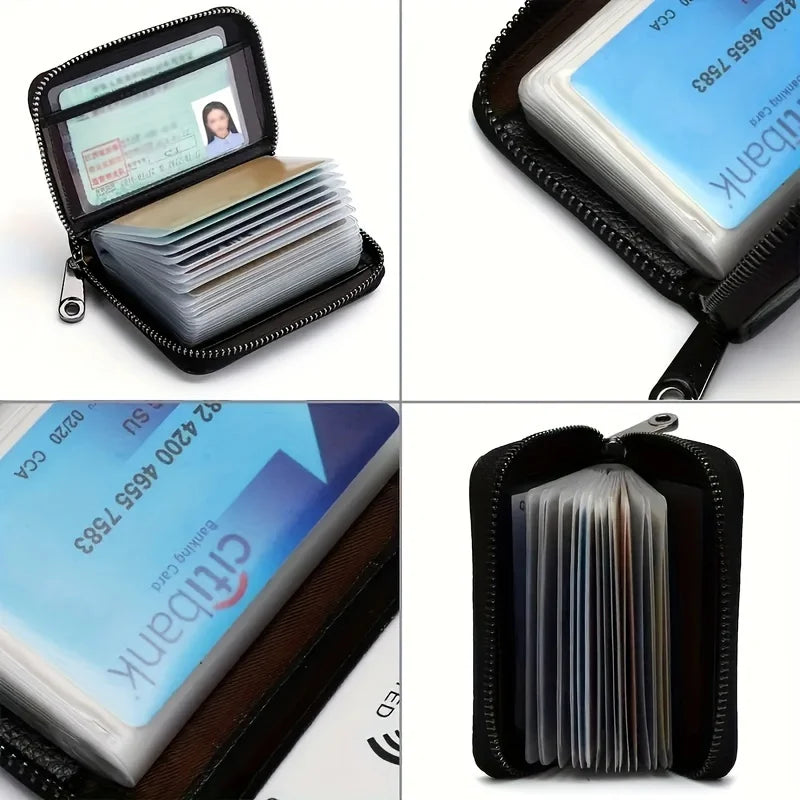 Mini Minimalist Multi-Card Wallet – RFID Blocking Zipper Coin Purse & Credit Card Holder for Men & Women