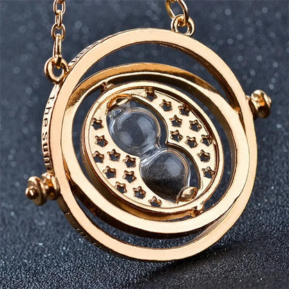 Magic Time-Turner Hourglass Necklace - Multicolor Rotating Pendant for Wizard-Inspired Fashion and Cosplay Gifts