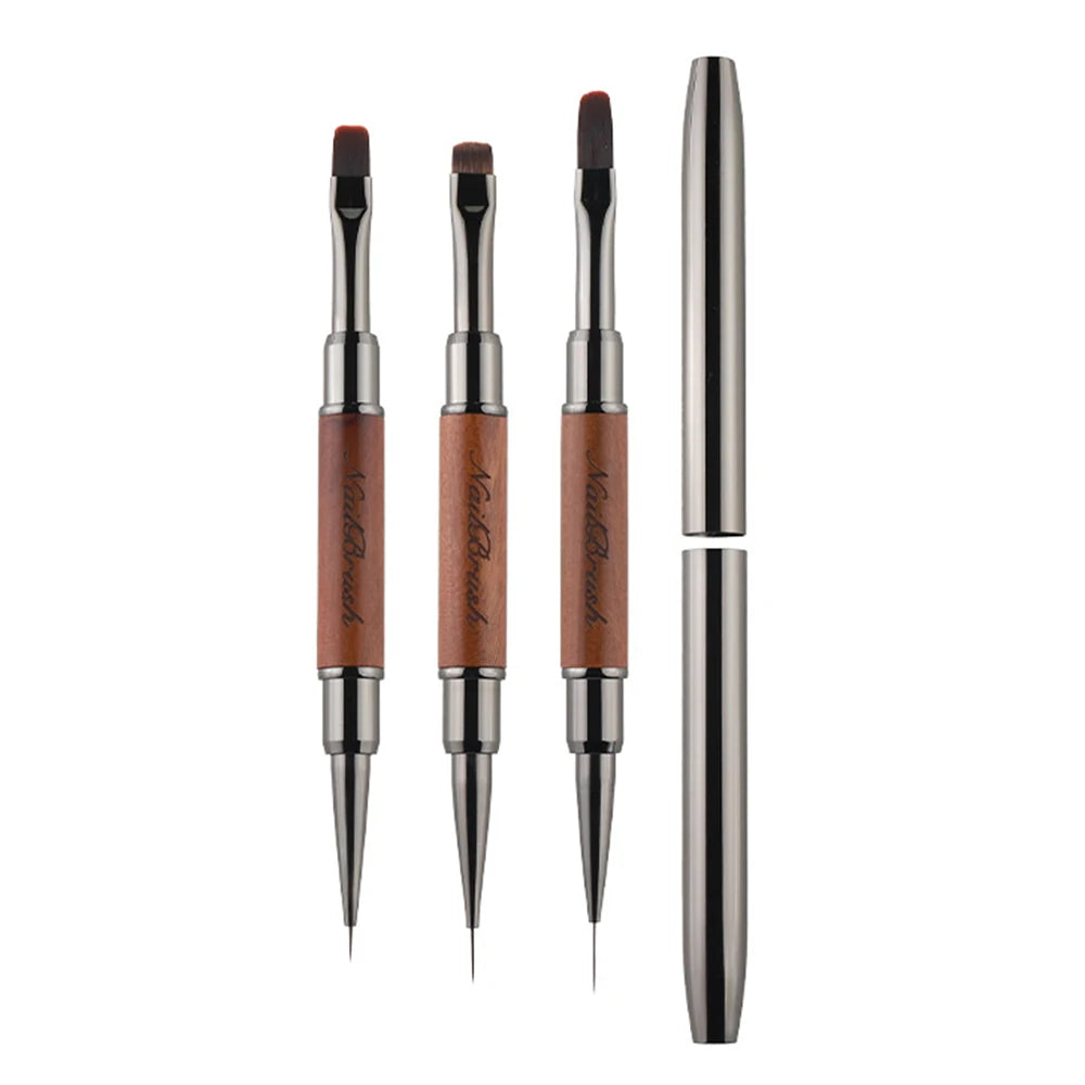 Double-End Nail Pen Brush – Glue & UV Gel Liner Brush, Dual-End Acrylic Nail Art Painting Manicure Tool