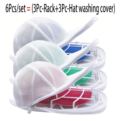 2/4/6PCS Hat Washing & Drying Rack Set – Baseball & Duckbill Cap Protector, Machine Wash Safe, Non-Deforming Sun Drying Stand