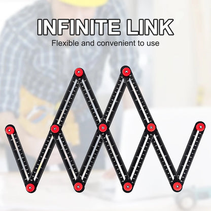 Aluminum Alloy Multi-Angle Ruler Finder: Measure Ruler with 2 Drill Tile Hole Locator - Essential Construction Tool for Craftsmen