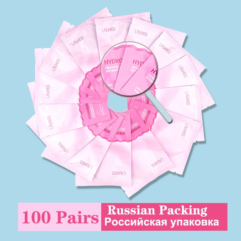 25/50/100 Pairs Hydrogel Eye Patches | Lint-Free Under Eyelash Pads for False Eyelash Application | LAUKISS Paper Stickers