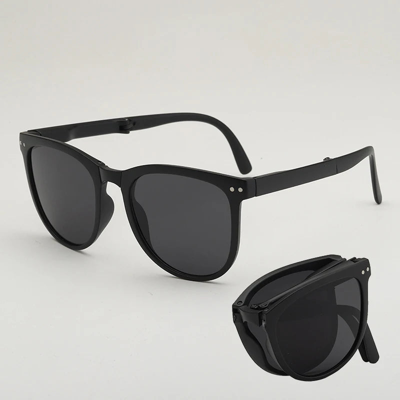 UV400 Polarized Folding Sunglasses – Anti-UV Oval Frame for Men & Women