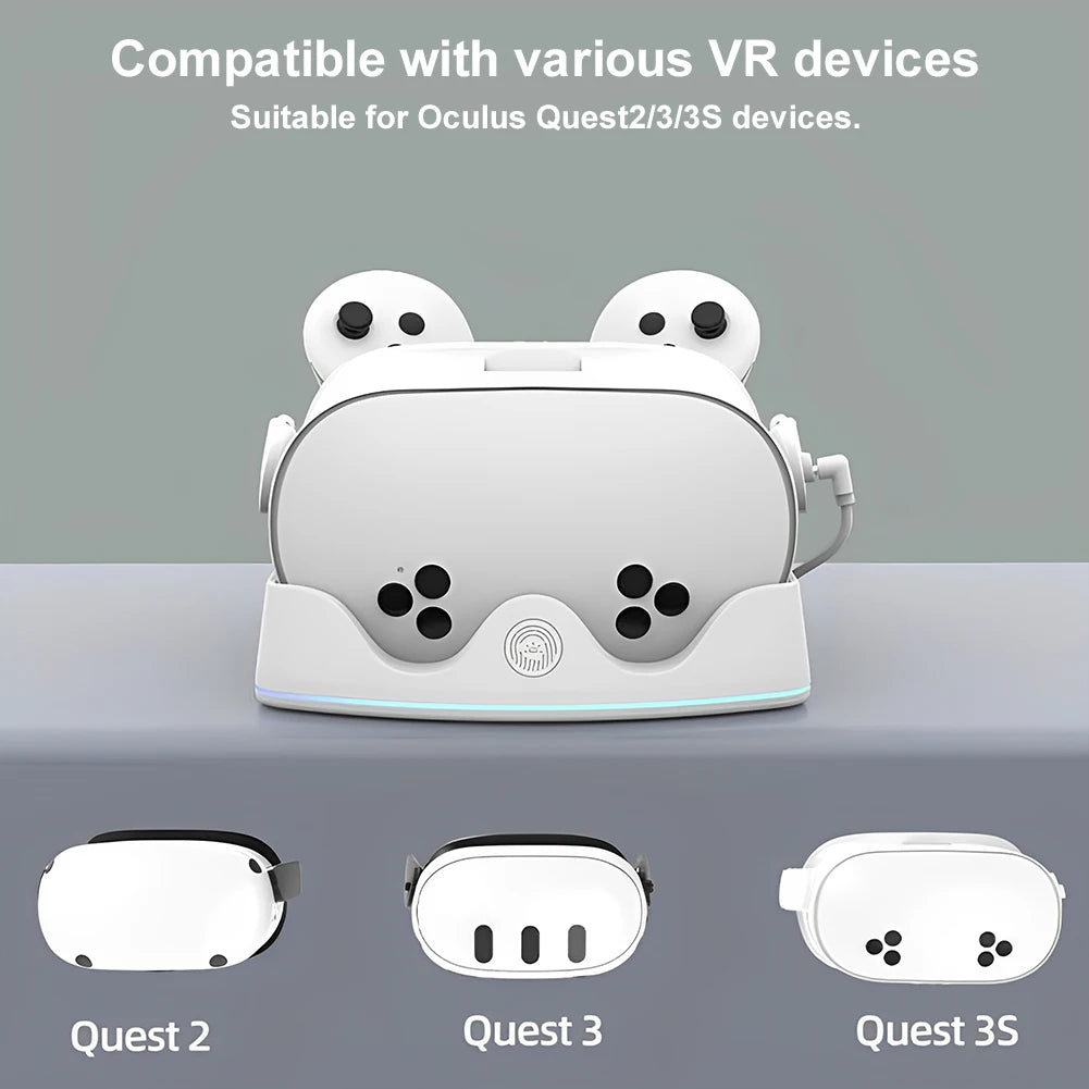 Meta Quest 3S Charging Dock – Fast VR Headset Station with RGB Light & Controller Holder for Quest 3S/3/2