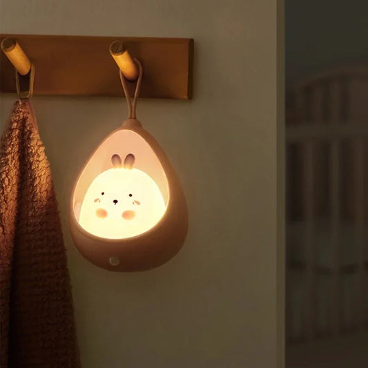 LED Night Light with Human Sensor – USB Rechargeable Sleep Lamp for Bedroom, Bedside, Corridor & Desktop Decoration