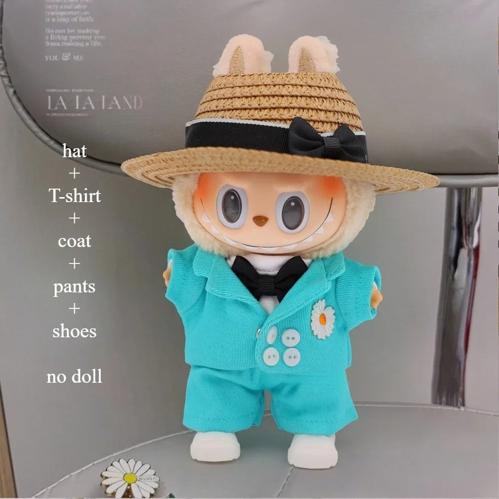 G-Dragon Labubu Baby Clothes 17cm Vinyl Plush Doll Outfit – Cute Suit Pendant for Doll Keychains
