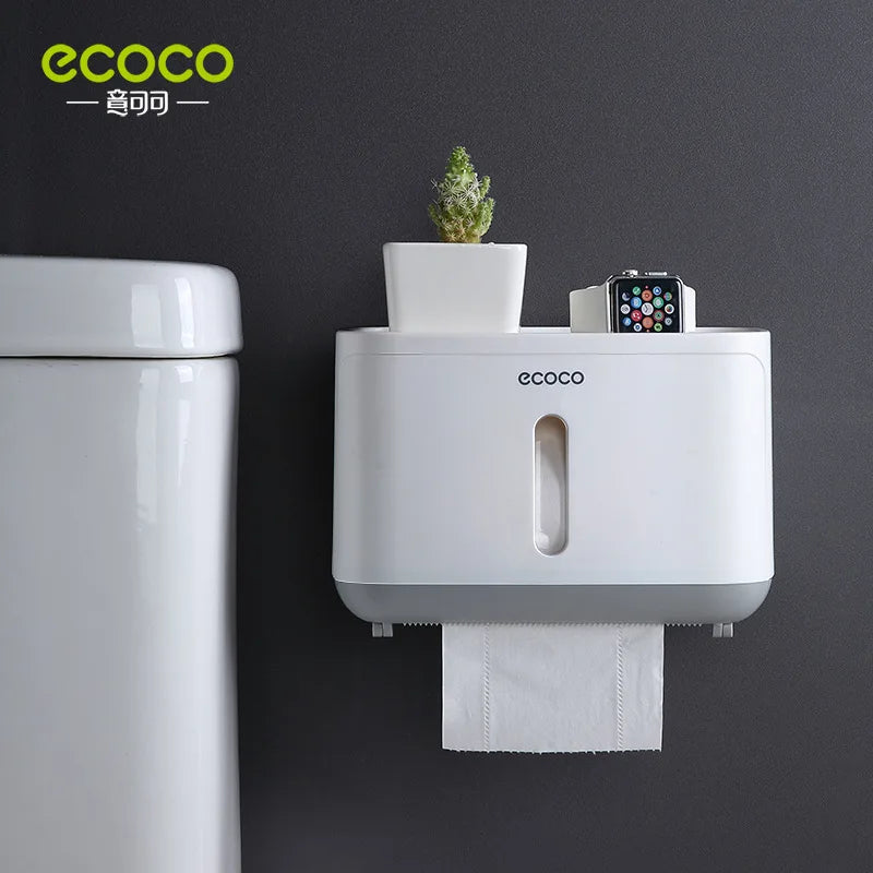 Portable Toilet Paper Holder - Wall-Mounted Bathroom Tissue Dispenser & Storage Box
