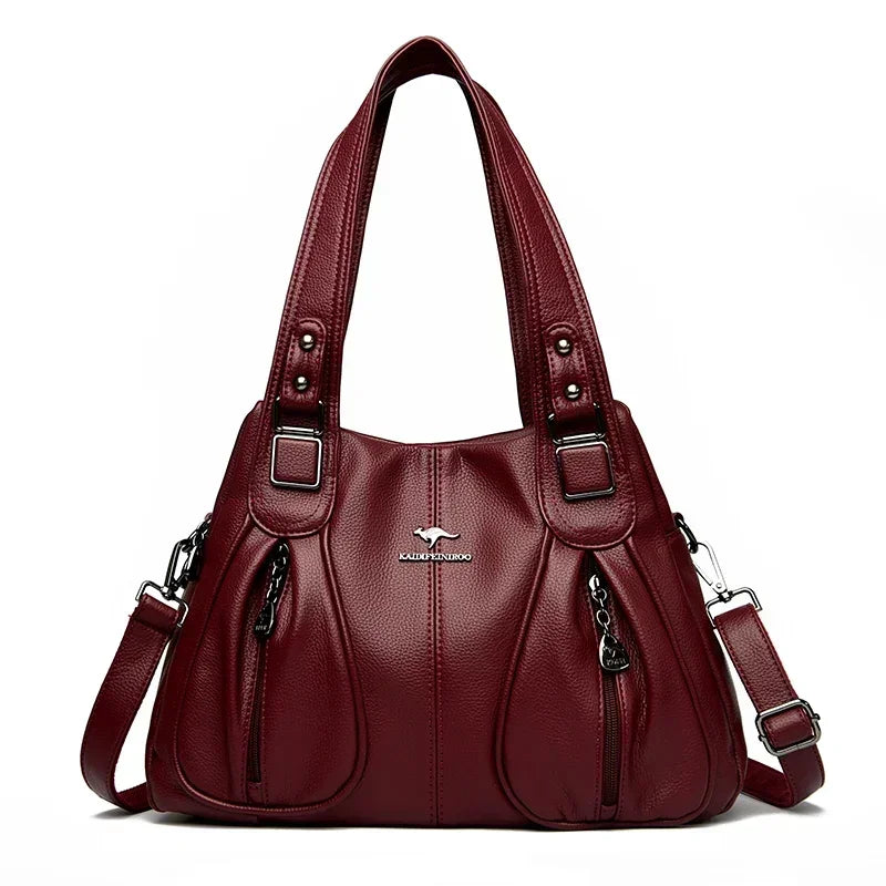 Luxury Women’s Leather Casual Tote Bag – High Quality Large Shoulder & Crossbody Handbag