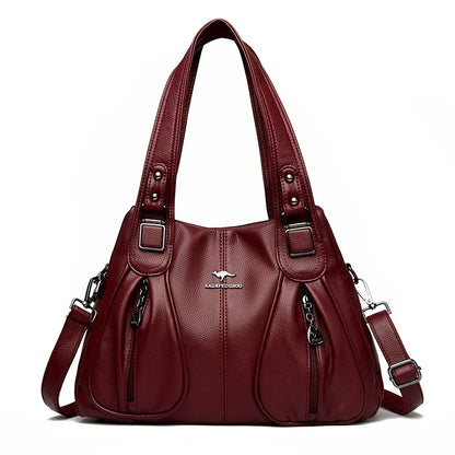 Luxury Women’s Leather Casual Tote Bag – High Quality Large Shoulder & Crossbody Handbag
