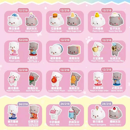 Mitao Cat Peach and Goma Sweet Mini Universe Blind Bag - Cute Anime Cat Collectible Figures, Mystery Box Toys, and Surprise Gifts