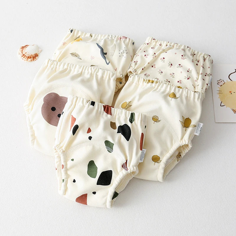 Baby Training Pants – Washable Cotton Diaper Underwear with Cute Patterns, Breathable Summer Learning Trousers