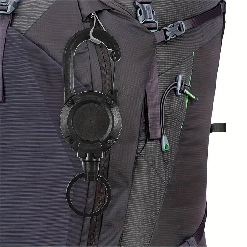 1/2/4PCS Retractable Keychain Badge Reel – Heavy Duty Extendable Holder with Carabiner for Men’s Outdoor Bags