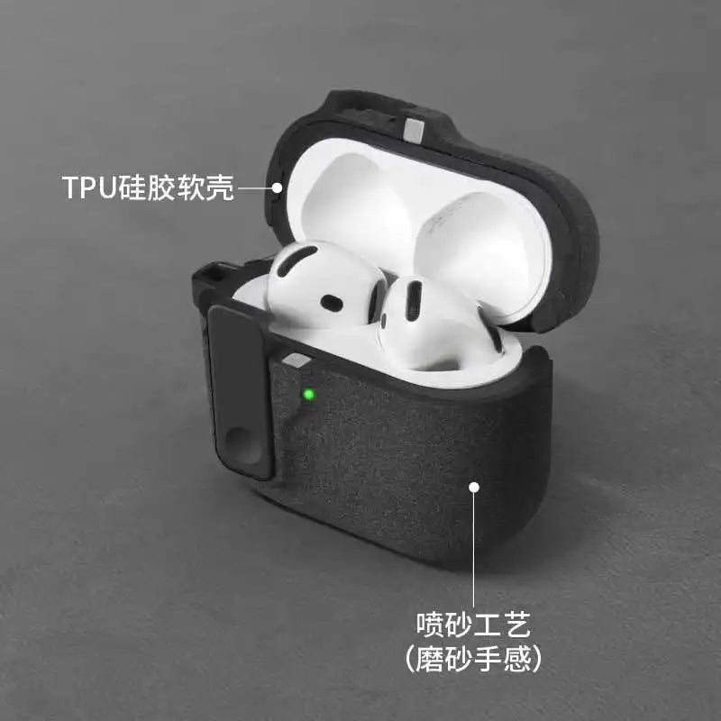 2024 New Hard Hybrid Protector Case for AirPods 4 (USB-C) — Magnetic Lid Lock Luxury Cover for Apple AirPods 4