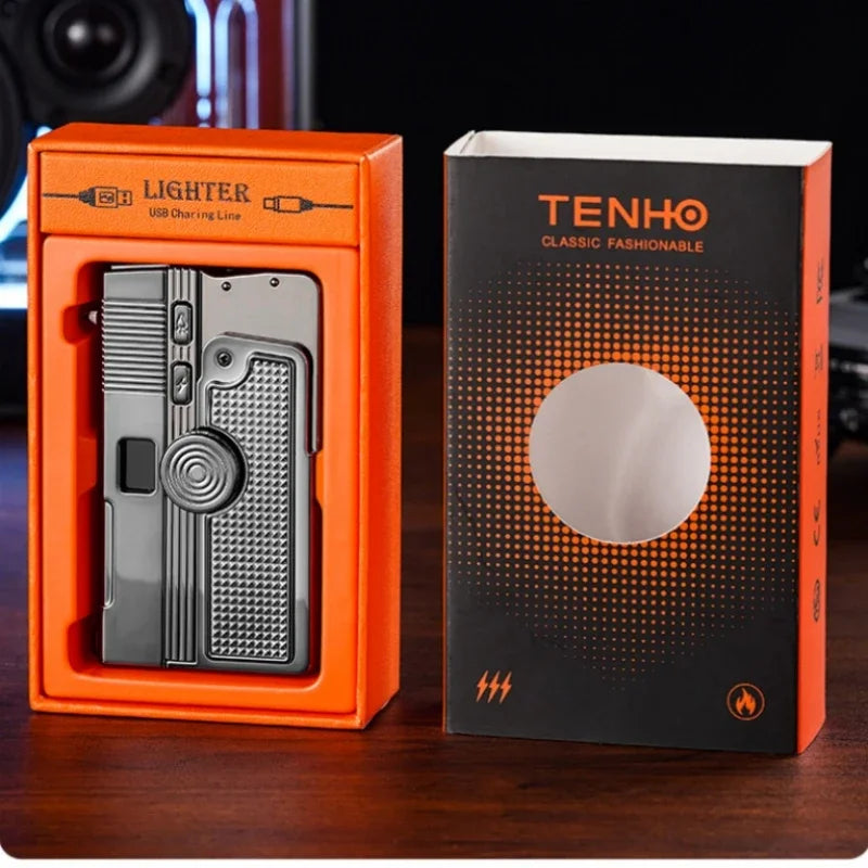 2025 Windproof Dual-Use Laser Lighter – Electric & Gas Multifunctional Metal Lighter for Men