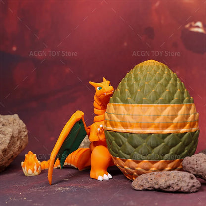 3D Printed Mega Charizard X Figure — Anime Dragon Egg Action Model Toy