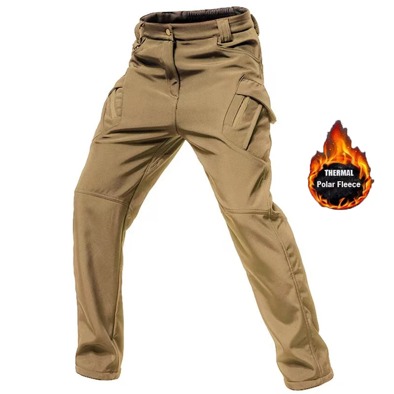 Men’s Fleece Softshell Cargo Pants M–5XL – Winter Outdoor Hiking, Fishing, Climbing & Camping Tactical Trousers