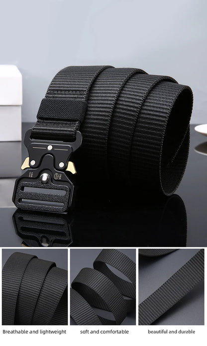 2PCS Men's Tactical Belts – Durable Adjustable Outdoor Hunting & Sports Belt