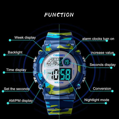 Kids Sport Digital Watch - Waterproof LED Electronic Watch with Luminous Display & Week Function