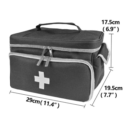 Travel First Aid Kit Bag — Multifunctional Medical Storage Organizer with Layered Medicine Boxes