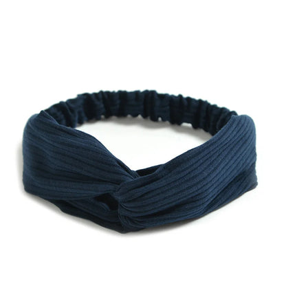 Women Cross Top Knot Headband – Elastic Soft Solid Color Hair Bands, Twisted Knotted Headwrap, Hair Accessories for Girls