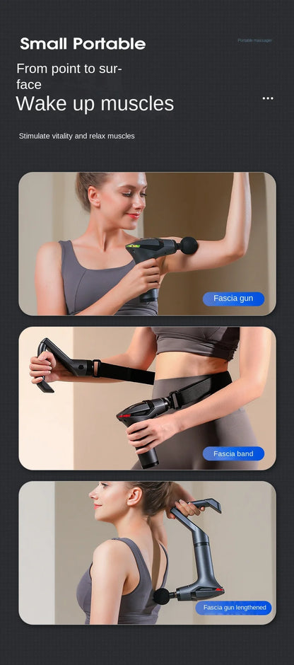 Multifunctional Deep Tissue Massage Gun – Long-Handle Electric Percussion Muscle Relaxer