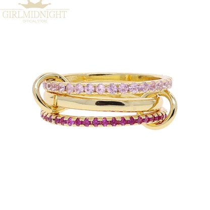 2026 Spinelli Stacking Rings - Iced Out 5A CZ Micro Pave Multi-Piece Engagement Finger Jewelry Set for Women