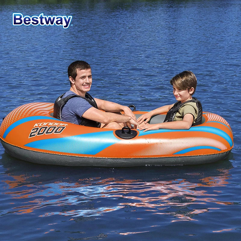 Bestway 61136/61140/61142/61146 Heavy-Duty Inflatable Kayak – 1-3 Person PVC Rafting Boat for Adventure & Thrilling Rides