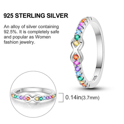 925 Sterling Silver Ring – Infinite Love Star & Moon Design for Women, Wedding Jewelry Gift