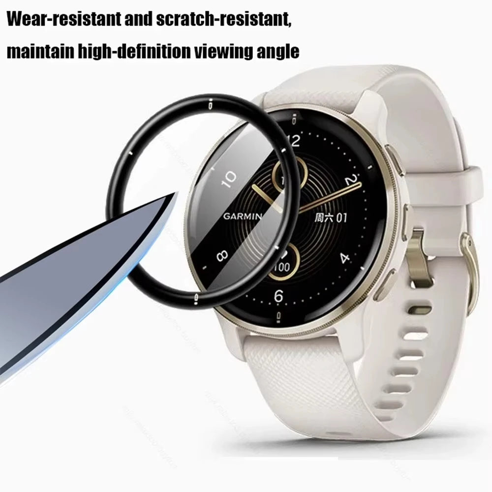 Protective Film for Garmin Venu 2/2S/2Plus – Curved Soft Edge Clear Full-Coverage Anti-Scratch Screen Protector