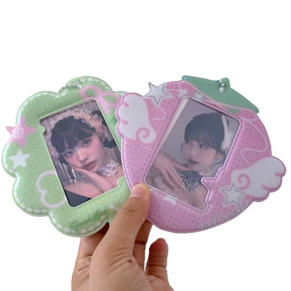 Strawberry K-Pop Photocard Holder Keychain - 3-Inch Idol Fan Bag Decoration Pendant