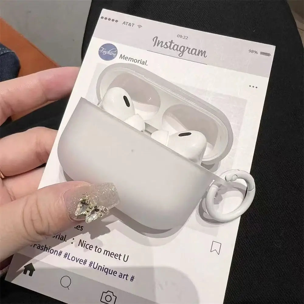 Matte Transparent White AirPods Case - Shockproof TPU Protective Cover for AirPods Pro 2/3 and AirPods 1/2/3/4