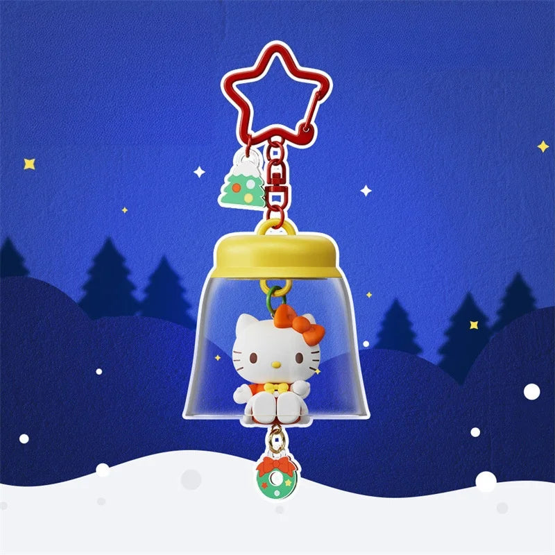 Sanrio HOLLY BOX Cartoon Light-Up Bell Ornament - Christmas Tree Decoration and Cute Bag Pendant