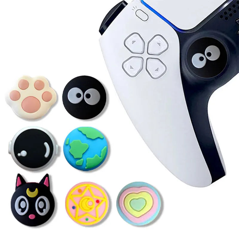 Thumb Stick Grip Caps for PS5, PS4, PS3, Xbox & Switch Pro Controllers – Soft Silicone Joystick Protector Covers