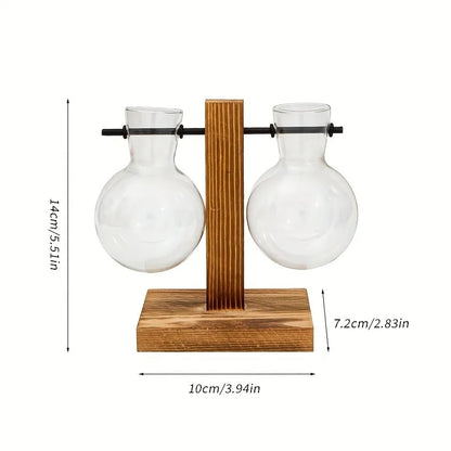 Hydroponic Glass Vase, Vintage Desktop Plant Terrarium Planter, Bulb Water Planting Propagation Vase for Hydroponics Plants