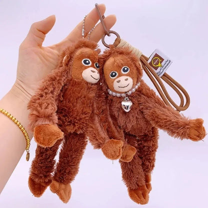 Cute Monkey Plush Pendant Keychain – Soft Stuffed Hanging Doll Backpack & Bag Accessory 🐵✨