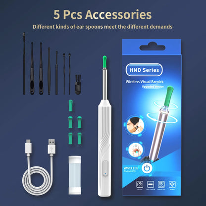 Earwax Remover Cleaning Tool – Ear Endoscope with Mini Camera, USB-C Charging Earpick Health Care Set for iPhone & Android, Best Gift