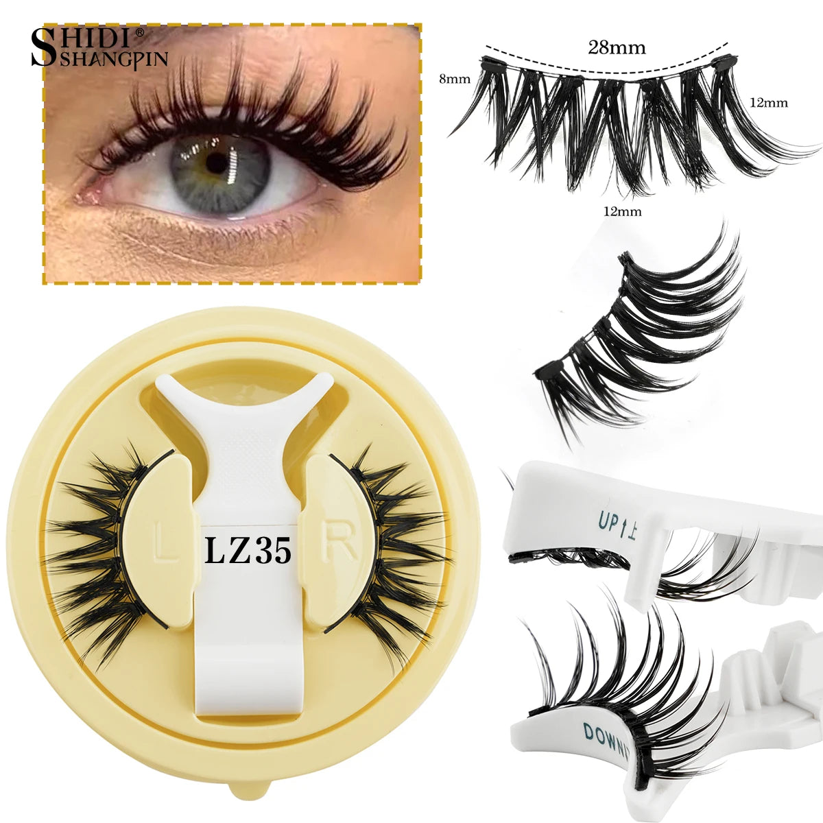 Handmade 3D Magnetic Mink Eyelashes – 1/2 Pairs Reusable False Lashes with Tweezers for Natural Long Look Makeup