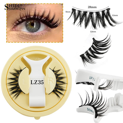 Magnetic Eyelashes Set – 3D Mink Reusable False Lashes 1/2 Pairs with Tweezers, Natural Long Makeup Kit
