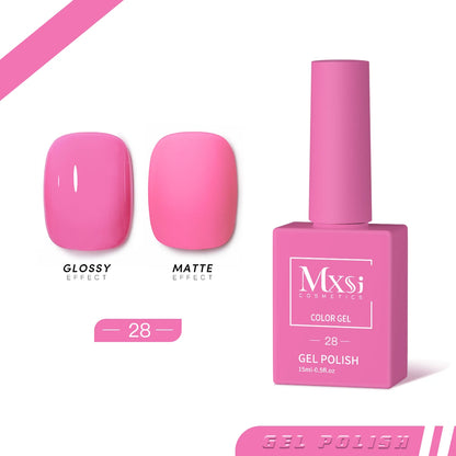 Mxsi 15ml Gel Nail Polish - Neon Brown, Royal Blue, Red, Green & Nude UV Gel Lacquer Colors for Nail Art