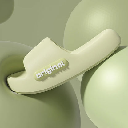 Cloud Platform Slippers for Women - Thick Soft Sole Letter Print Beach Slides for Comfortable Everyday Wear