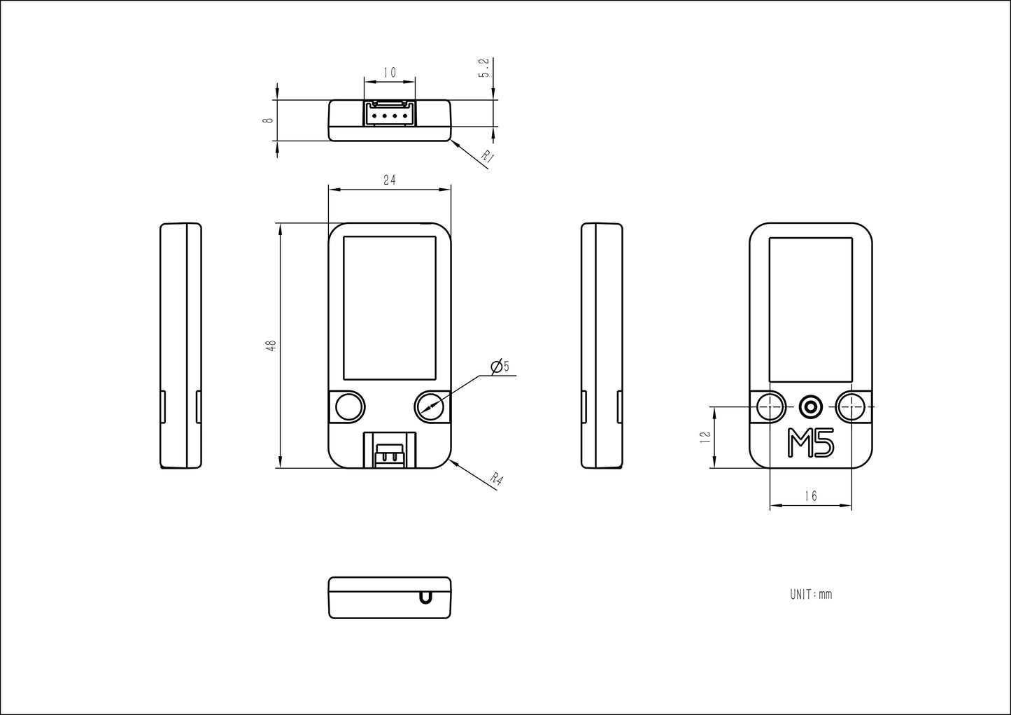 M5Stack Mini RFID Reader/Writer Unit WS1850S - 13.56MHz Frequency, Ideal for Access Control and Check-In Systems