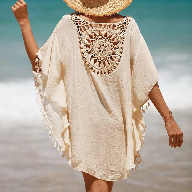 Women’s Crochet Bikini Cover Up Dress – Sexy Summer Beachwear Swimsuit Shirt Cover-Up