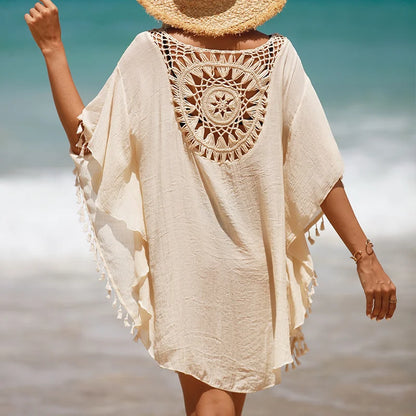 Women’s Crochet Bikini Cover Up Dress – Sexy Summer Beachwear Swimsuit Shirt Cover-Up